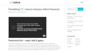 PrestaShop 1.7 - How to reset your Admin Password - TecServe