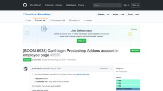 [BOOM-5938] Can't login Prestashop Addons account in employee ...