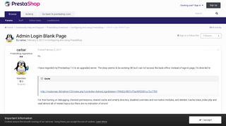 Admin Login Blank Page - Configuring and using PrestaShop - PrestaShop