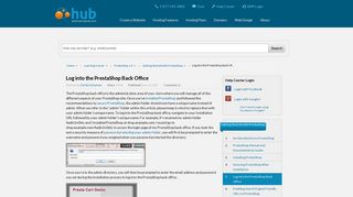 Log into the PrestaShop Back Office | Web Hosting Hub
