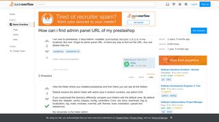 How can i find admin panel URL of my prestashop - Stack Overflow