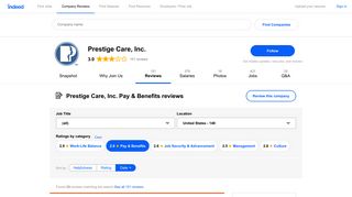Working at Prestige Care, Inc.: Employee Reviews about Pay ... - Indeed