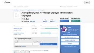 Prestige Employee Administrators Wages, Hourly Wage Rate | PayScale