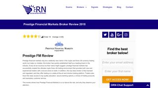 Prestige Financial Markets Broker Review 2018