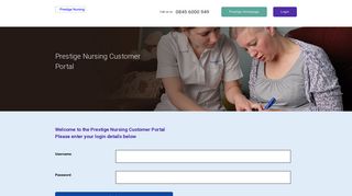 Prestige Nursing | Customer Portal