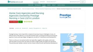 Prestige Nursing + Care Ltd in London - Homecare.co.uk
