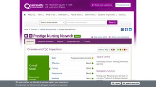Prestige Nursing Norwich - CQC