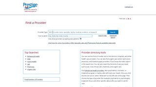 Find a provider - Search our provider directory - Prestige Health Choice