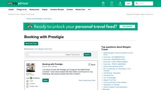 Booking with Prestigia - Bargain Travel Forum - TripAdvisor
