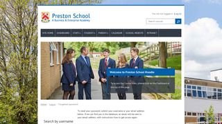 Forgotten password - Preston School