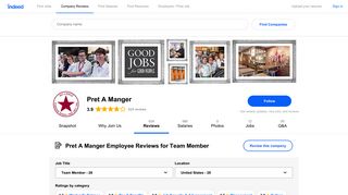 Working as a Team Member at Pret A Manger: 50 Reviews | Indeed.com