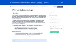 Prevent automatic login - Atlassian Documentation
