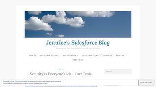 Security is Everyone's Job – Part Trois – Jenwlee's Salesforce Blog