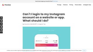 Can't I login to my Instagram account on a website or ... - Preview App