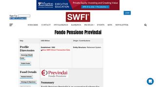 Fondo Pensione Previndai | SWFI - Sovereign Wealth Fund Institute