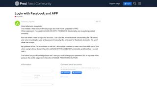 Login with Facebook and APP - Account - Prezi Next Community
