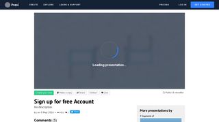 Sign up for free Account by on Prezi