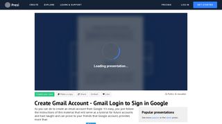 Create Gmail Account - Gmail Login to Sign in Google by ... - Prezi
