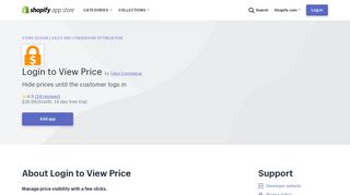 Login to View Price – Ecommerce Plugins for Online Stores – Shopify ...