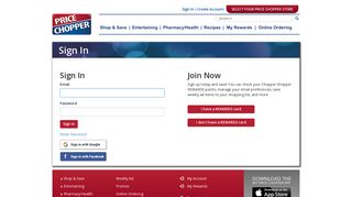 Sign In To Your Account Or Create An Account | Price Chopper