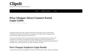 Price Chopper Direct Connect Portal Login Guide - Clipsit