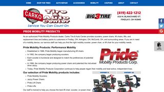 Pride Mobility Products Dealer in Findlay, OH | Carko Tire & Auto Center
