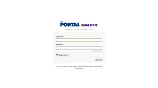 The Portal: Sign in - PrideStaff