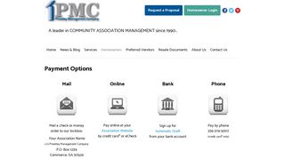 Payment Options | PMC - Priestley Management Company