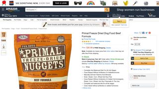 Amazon.com : Primal Pet Foods Freeze-Dried Canine Beef Formula ...