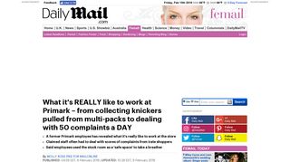 Primark employee reveals what it's like to work there | Daily Mail Online