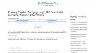 Primary Capital Mortgage Login, Bill Payment & Customer Support ...