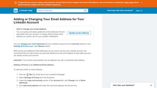 Adding or Changing Your Email Address for Your LinkedIn Account ...