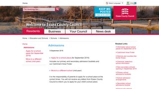 School admissions - Essex County Council