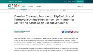 Damian Creamer, Founder of FlipSwitch and Primavera Online High ...
