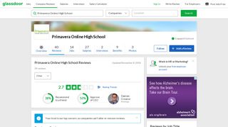 Primavera Online High School Reviews | Glassdoor