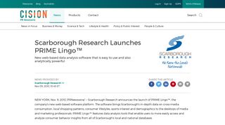 Scarborough Research Launches PRIME Lingo™ - PR Newswire