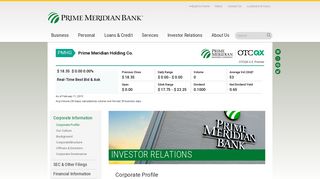 Corporate Profile | Prime Meridian Bank | Tallahassee | FL - Florida