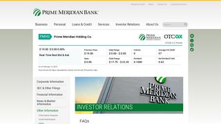 FAQs | Prime Meridian Bank | Tallahassee | FL - Florida