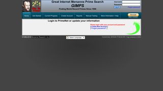 GIMPS Login - PrimeNet - Great Internet Mersenne Prime Search