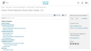 Cisco Prime Network Quick Start Guide, 4.2 - Cisco