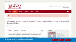 The PRIME Registry Helps Thousands of Primary Care Clinicians ...