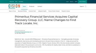 Primeritus Financial Services Acquires Capital Recovery Group, LLC ...