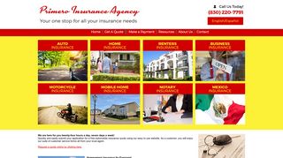 Primero Insurance Agency Home Page