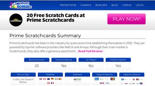20 Free Scratch Cards at Prime Scratchcards | No Deposit Bonus :No ...
