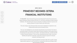 PrimeVest Becomes Cetera Financial Institutions | Cetera Financial ...