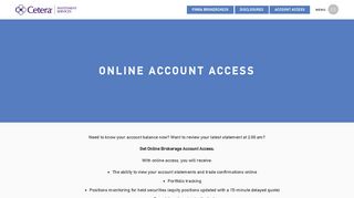 Get Online Brokerage Account Access | Cetera Financial Institutions