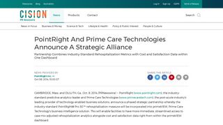 PointRight And Prime Care Technologies Announce A Strategic Alliance