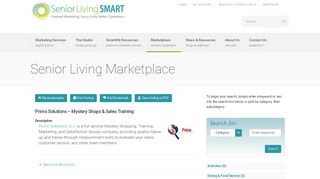 Primo Solutions - Mystery Shops & Sales Training - Senior Living Smart