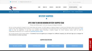Become a Mystery Shopper - Primo Solutions LLC