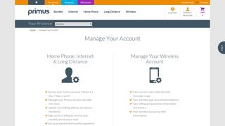 Manage Your Account - Primus - Alberta